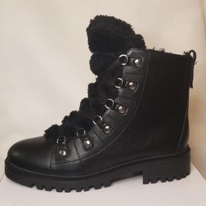 NINE WEST WEATON BLACK LEATHER ANKLE BOOTS 8.5 NIB